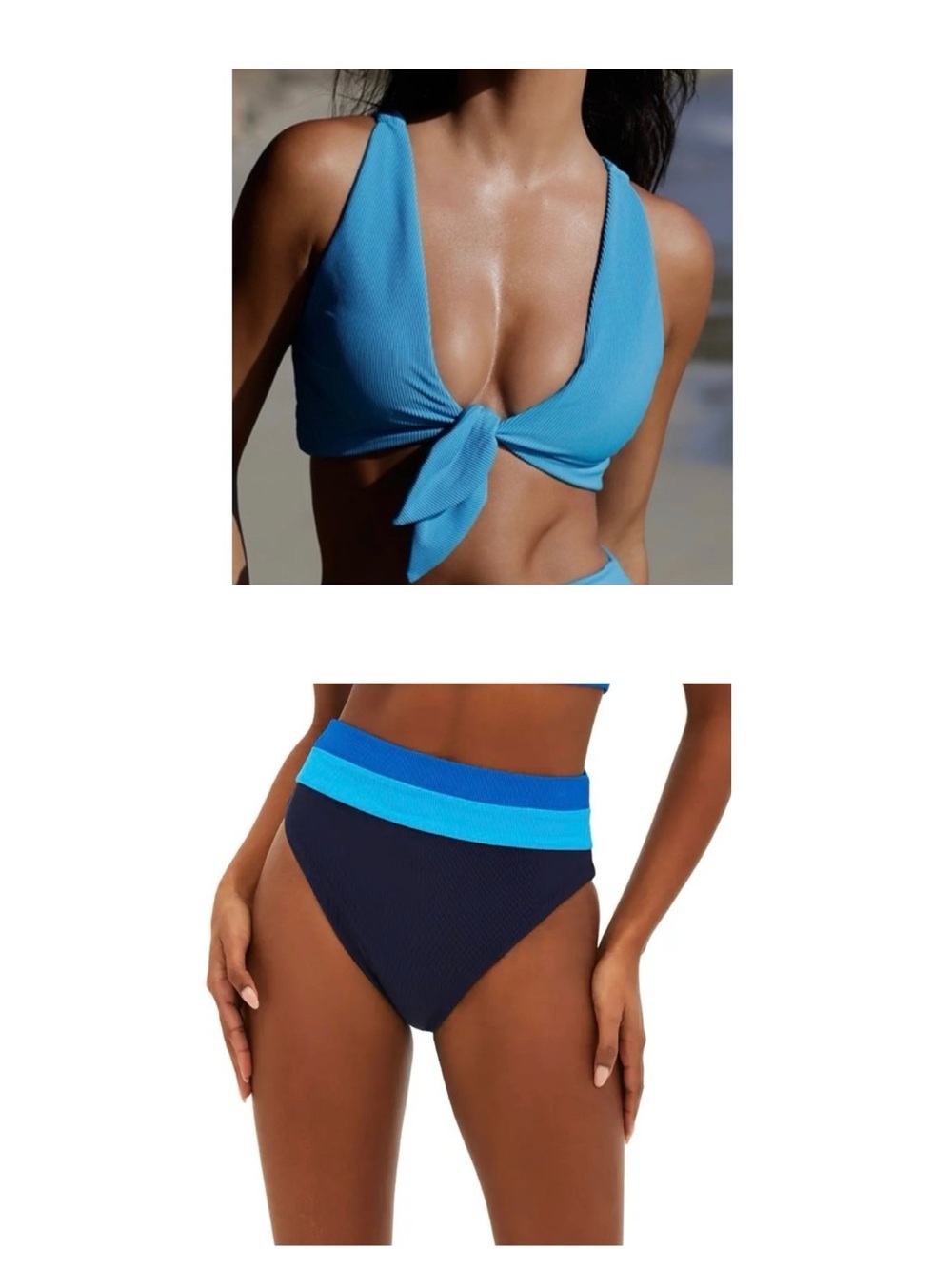 Beach Riot Bikini Solid Highway bikini top and Heidi high waisted bottom NWT